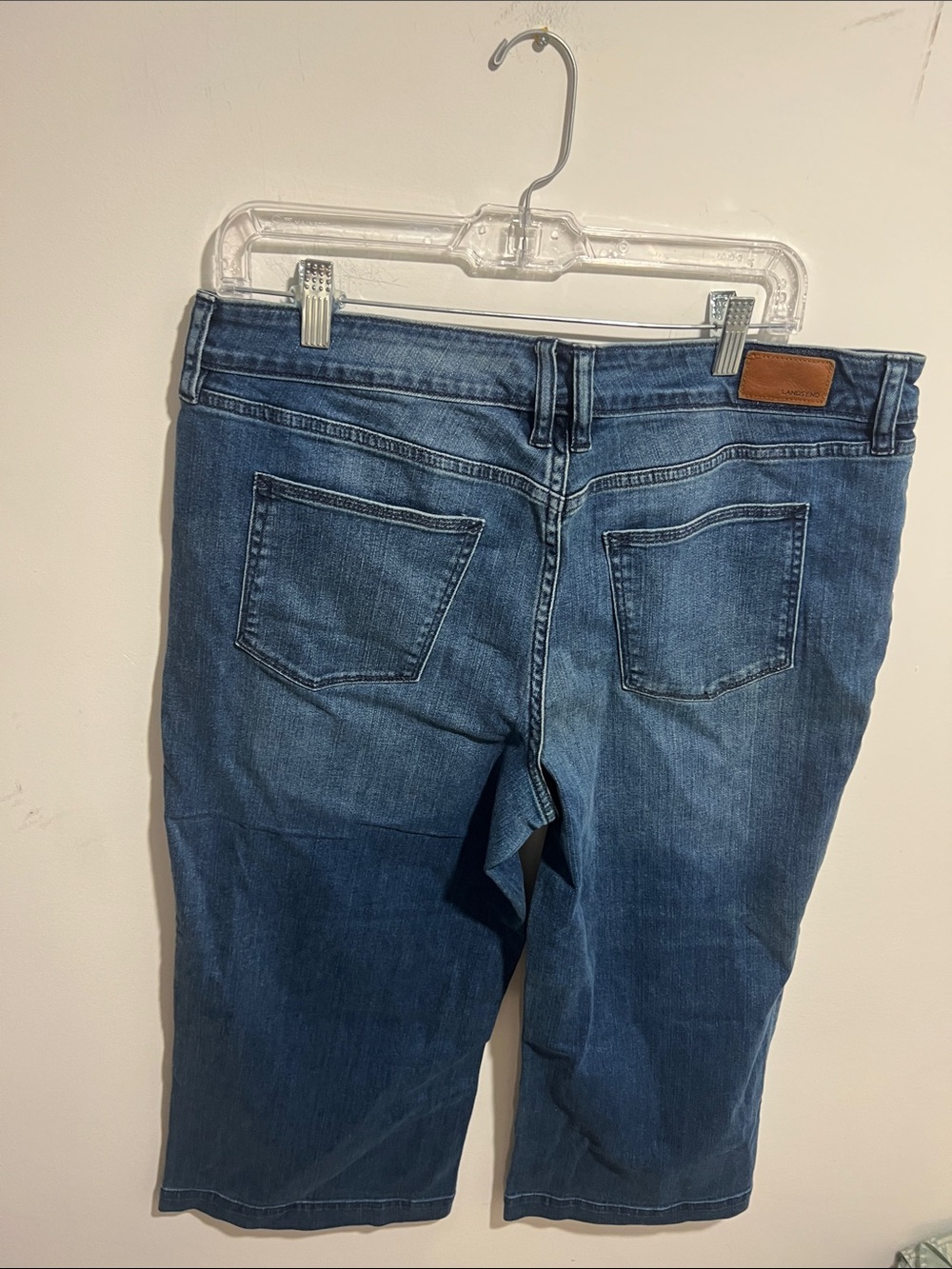 Lands' End Dark Blue Wide Leg Cropped Jeans Size 16 - Picture 5 of 6